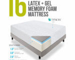 LUCID 16 Inch Plush Memory Foam and Latex Mattress